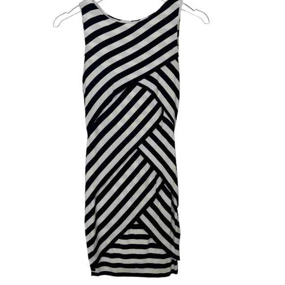 Bailey 44 Black and White Stripe Bandage Dress - Picture 1 of 10